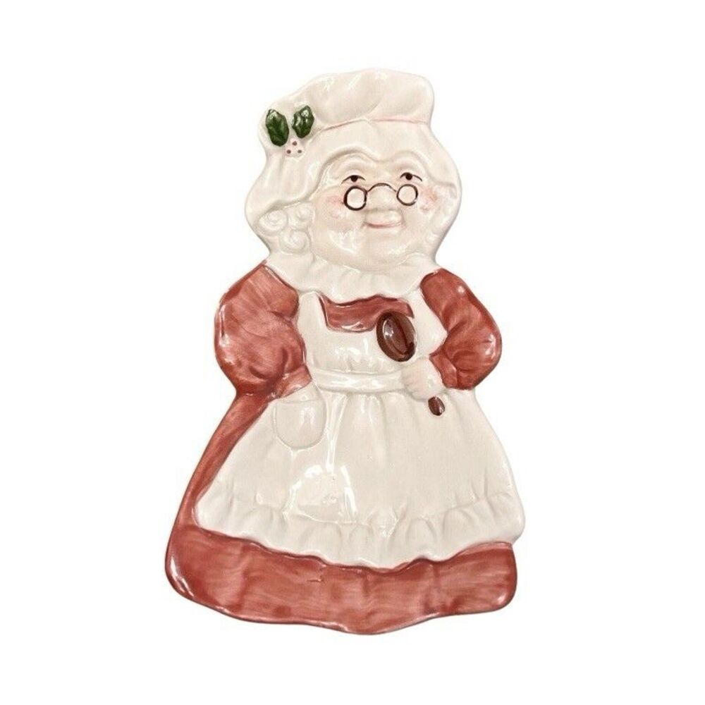 Papel Freelance Mrs Clause Small 6” Ring Dish Vintage Christmas Holiday Decor